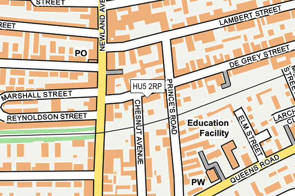 HU5 2RP map - OS OpenMap – Local (Ordnance Survey)