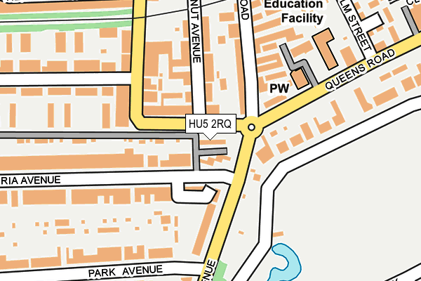 HU5 2RQ map - OS OpenMap – Local (Ordnance Survey)