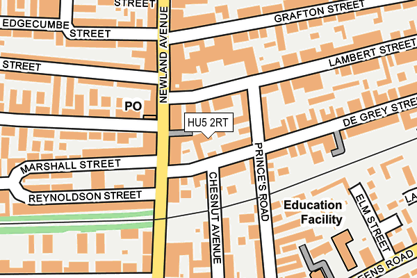 HU5 2RT map - OS OpenMap – Local (Ordnance Survey)