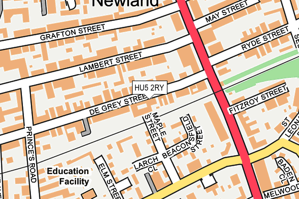 HU5 2RY map - OS OpenMap – Local (Ordnance Survey)