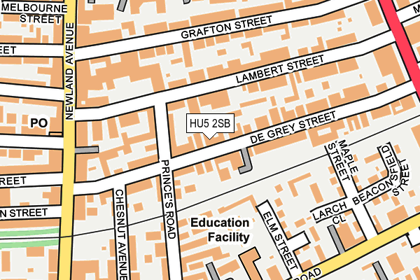 HU5 2SB map - OS OpenMap – Local (Ordnance Survey)