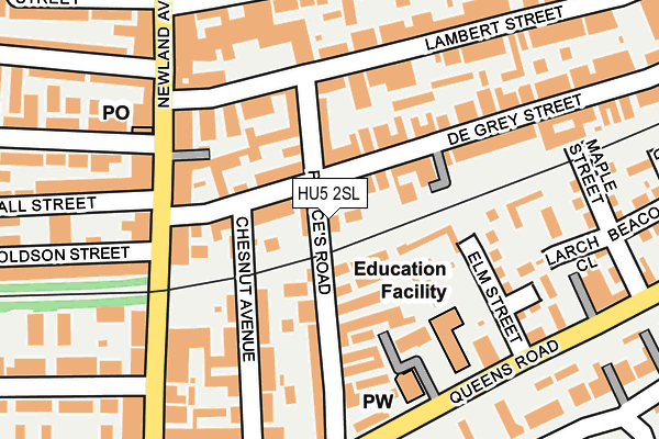 HU5 2SL map - OS OpenMap – Local (Ordnance Survey)