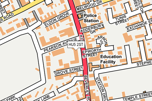 HU5 2ST map - OS OpenMap – Local (Ordnance Survey)