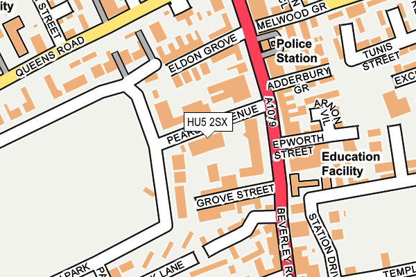 HU5 2SX map - OS OpenMap – Local (Ordnance Survey)