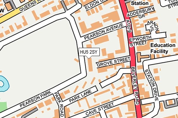 HU5 2SY map - OS OpenMap – Local (Ordnance Survey)