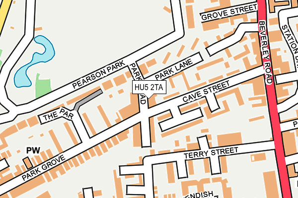 HU5 2TA map - OS OpenMap – Local (Ordnance Survey)