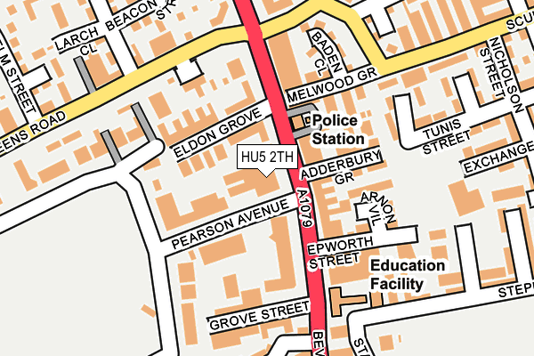 HU5 2TH map - OS OpenMap – Local (Ordnance Survey)