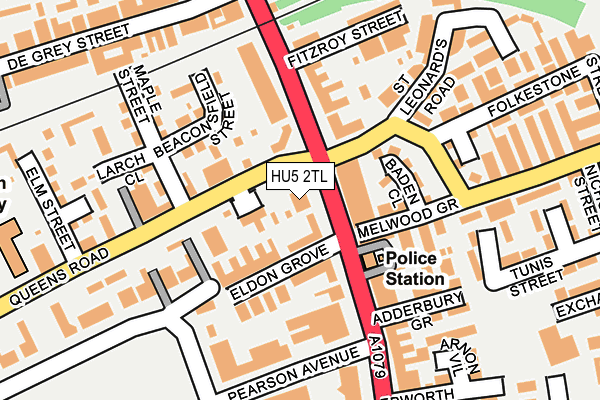 HU5 2TL map - OS OpenMap – Local (Ordnance Survey)