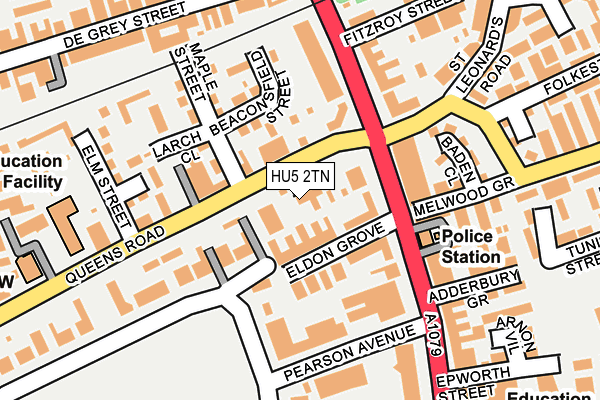 HU5 2TN map - OS OpenMap – Local (Ordnance Survey)