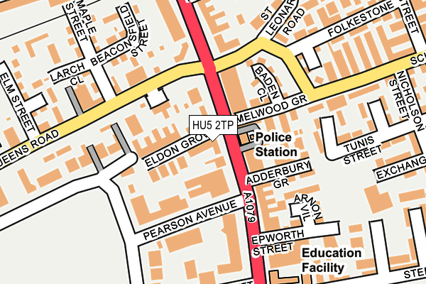 HU5 2TP map - OS OpenMap – Local (Ordnance Survey)