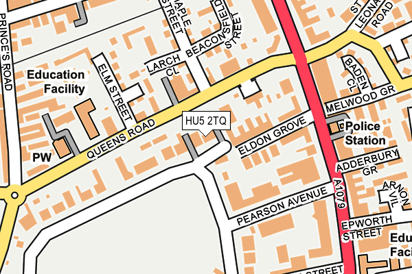 HU5 2TQ map - OS OpenMap – Local (Ordnance Survey)