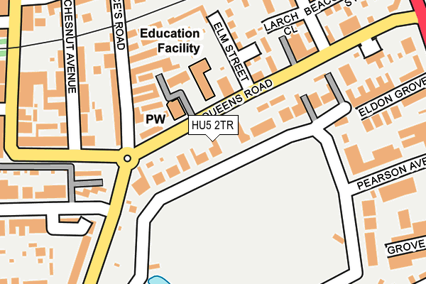 HU5 2TR map - OS OpenMap – Local (Ordnance Survey)