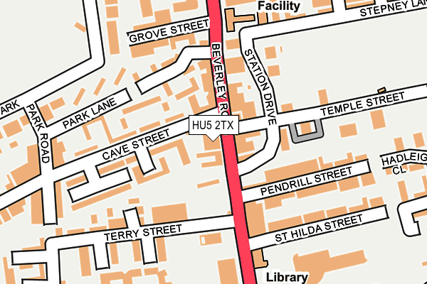 HU5 2TX map - OS OpenMap – Local (Ordnance Survey)