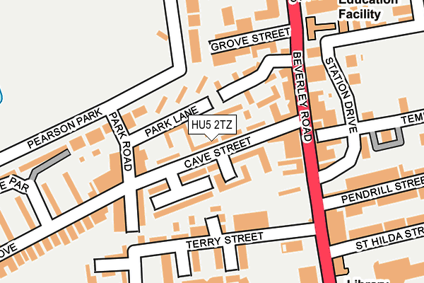 HU5 2TZ map - OS OpenMap – Local (Ordnance Survey)