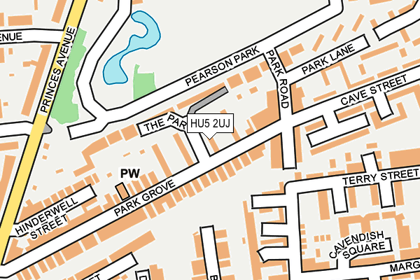 HU5 2UJ map - OS OpenMap – Local (Ordnance Survey)
