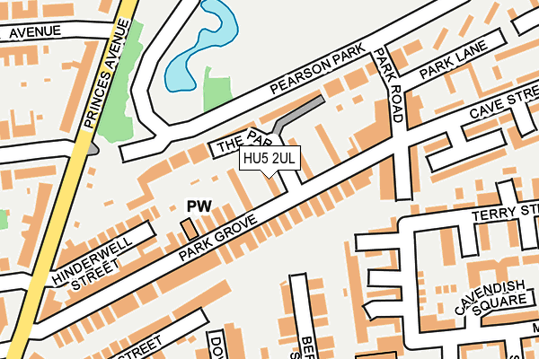 HU5 2UL map - OS OpenMap – Local (Ordnance Survey)