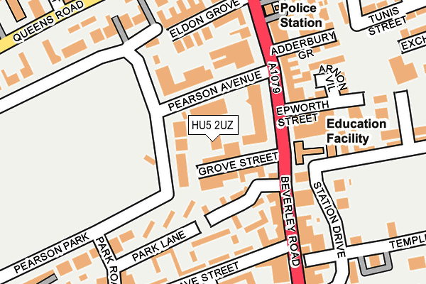 HU5 2UZ map - OS OpenMap – Local (Ordnance Survey)