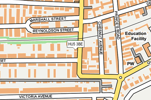 HU5 3BE map - OS OpenMap – Local (Ordnance Survey)