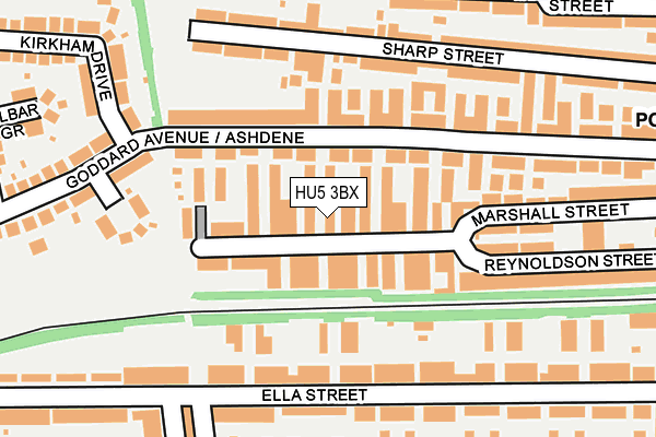 HU5 3BX map - OS OpenMap – Local (Ordnance Survey)