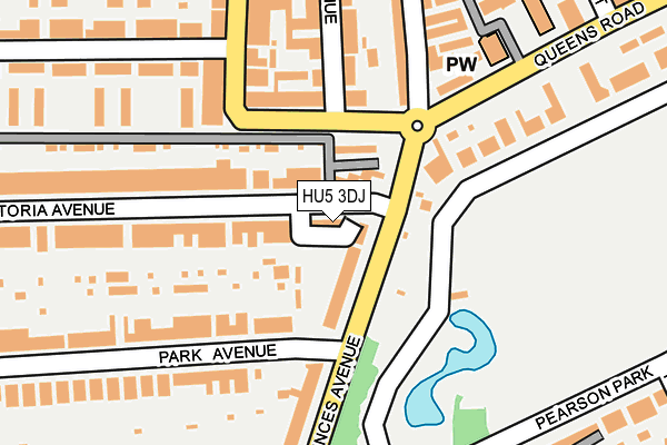 HU5 3DJ map - OS OpenMap – Local (Ordnance Survey)