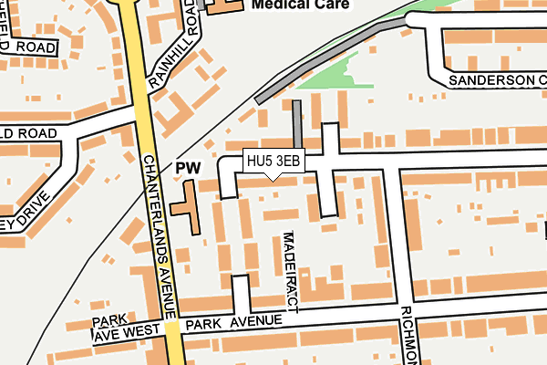 HU5 3EB map - OS OpenMap – Local (Ordnance Survey)