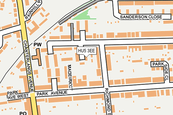 HU5 3EE map - OS OpenMap – Local (Ordnance Survey)