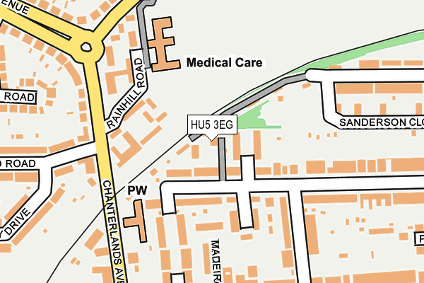 HU5 3EG map - OS OpenMap – Local (Ordnance Survey)