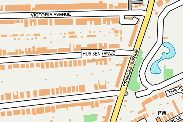 HU5 3EN map - OS OpenMap – Local (Ordnance Survey)