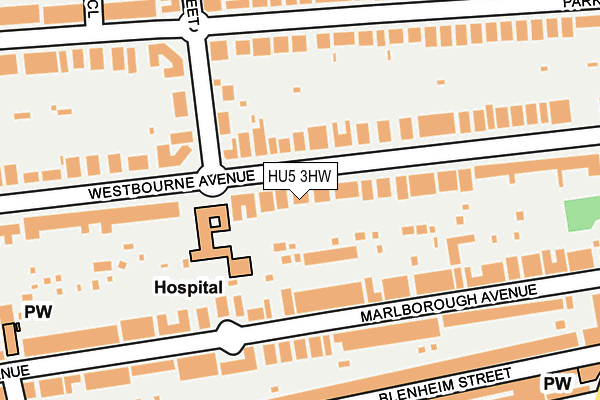 HU5 3HW map - OS OpenMap – Local (Ordnance Survey)