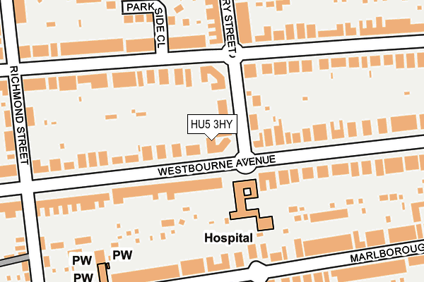 HU5 3HY map - OS OpenMap – Local (Ordnance Survey)