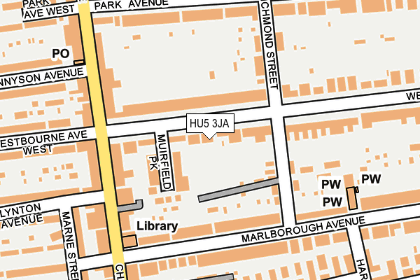 HU5 3JA map - OS OpenMap – Local (Ordnance Survey)