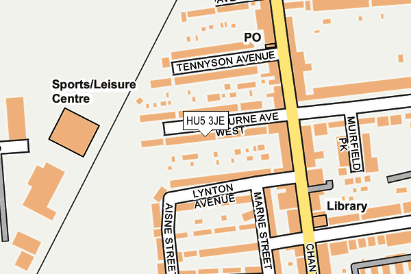 HU5 3JE map - OS OpenMap – Local (Ordnance Survey)