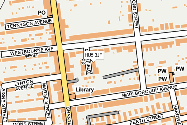 HU5 3JF map - OS OpenMap – Local (Ordnance Survey)