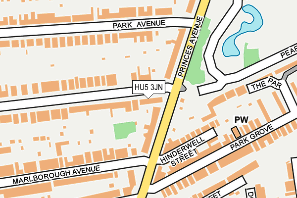 HU5 3JN map - OS OpenMap – Local (Ordnance Survey)