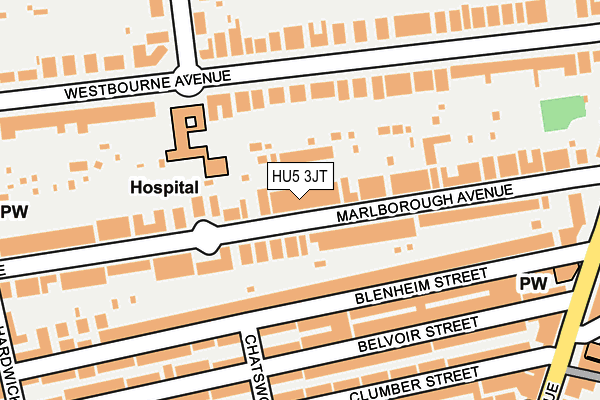 HU5 3JT map - OS OpenMap – Local (Ordnance Survey)