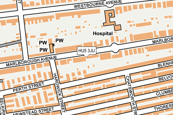 HU5 3JU map - OS OpenMap – Local (Ordnance Survey)