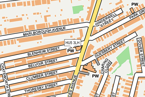 HU5 3LH map - OS OpenMap – Local (Ordnance Survey)