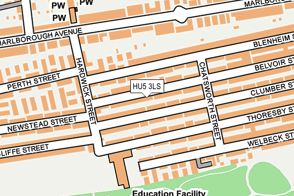 HU5 3LS map - OS OpenMap – Local (Ordnance Survey)