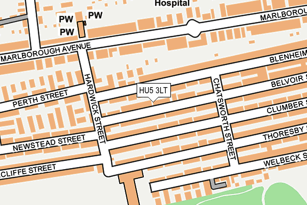 HU5 3LT map - OS OpenMap – Local (Ordnance Survey)