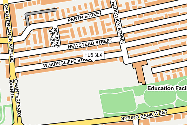 HU5 3LX map - OS OpenMap – Local (Ordnance Survey)