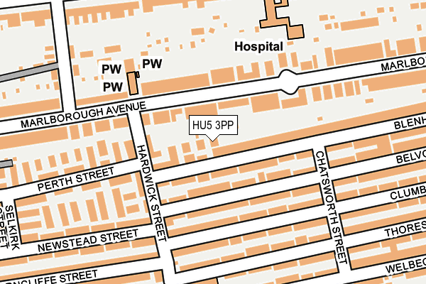 HU5 3PP map - OS OpenMap – Local (Ordnance Survey)