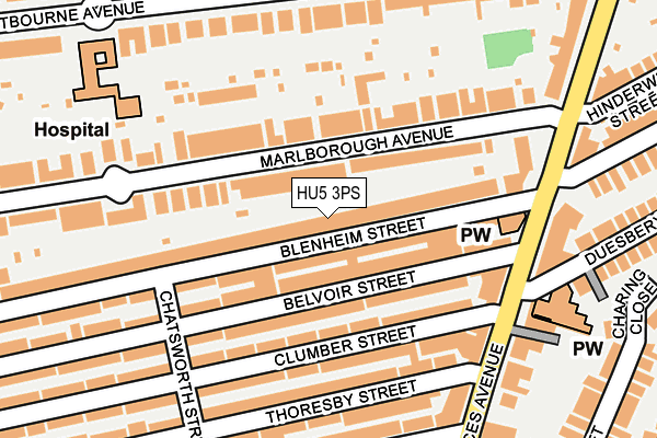 HU5 3PS map - OS OpenMap – Local (Ordnance Survey)