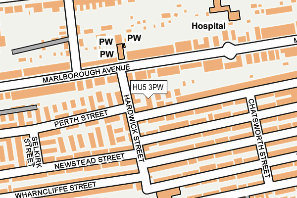 HU5 3PW map - OS OpenMap – Local (Ordnance Survey)