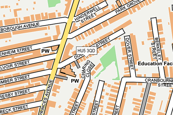 HU5 3QD map - OS OpenMap – Local (Ordnance Survey)