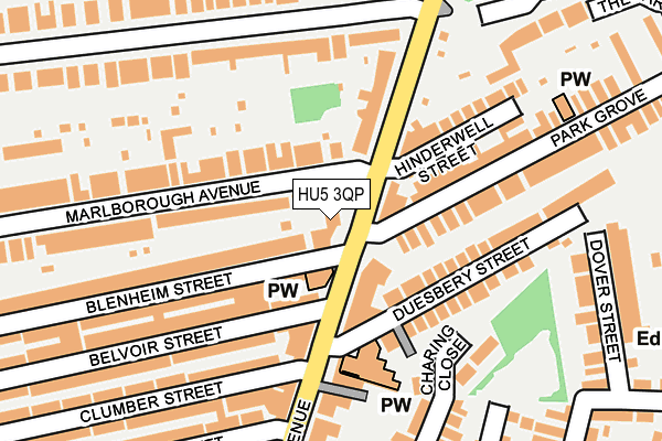 HU5 3QP map - OS OpenMap – Local (Ordnance Survey)