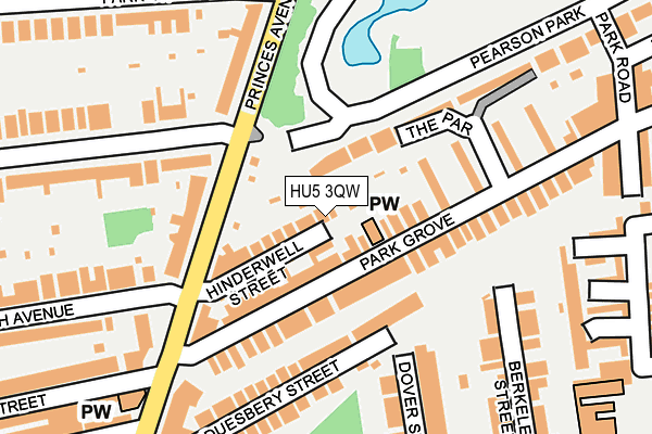 HU5 3QW map - OS OpenMap – Local (Ordnance Survey)