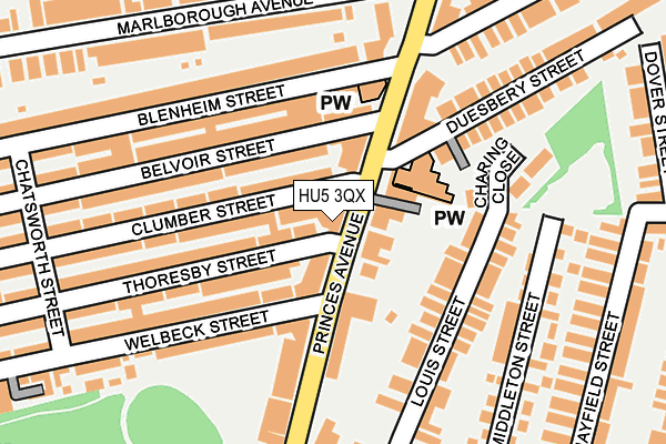 HU5 3QX map - OS OpenMap – Local (Ordnance Survey)