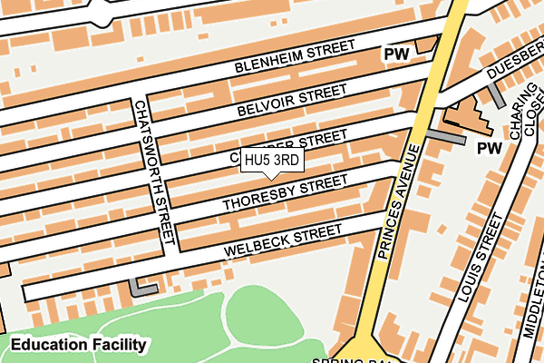 HU5 3RD map - OS OpenMap – Local (Ordnance Survey)