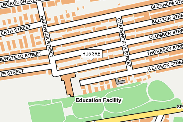 HU5 3RE map - OS OpenMap – Local (Ordnance Survey)