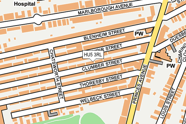 HU5 3RL map - OS OpenMap – Local (Ordnance Survey)